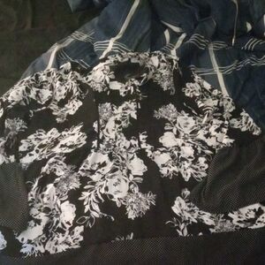 Black and White Floral Blouse
